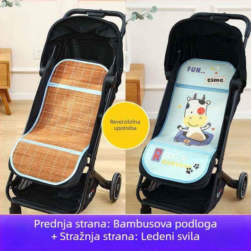 Ljetna prozračna podloga za dječje kolica, univerzalna, dvostrana, s ice silk