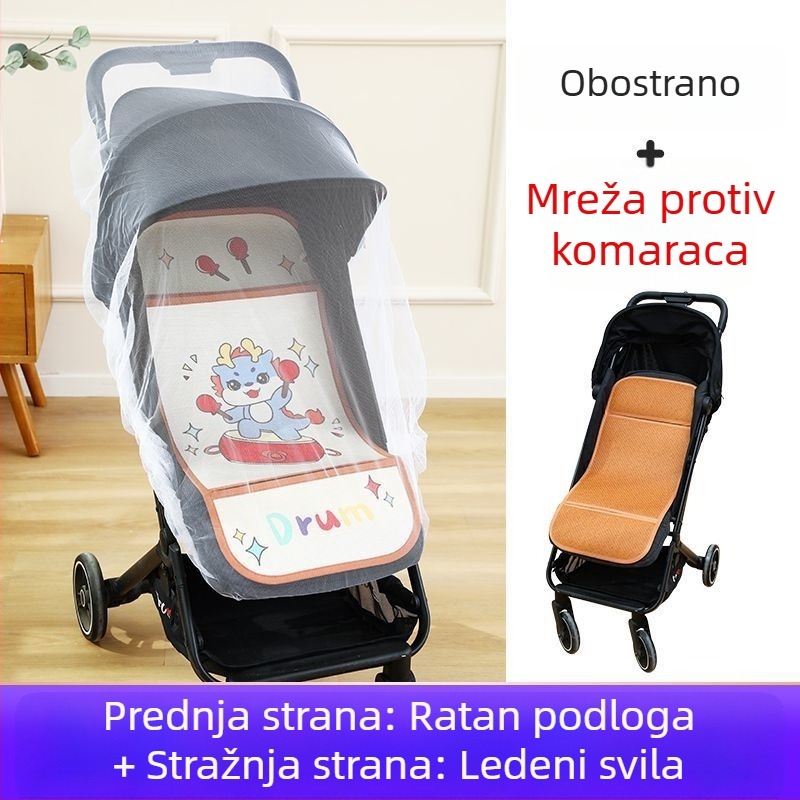 Ljetna prozračna podloga za dječje kolica, univerzalna, dvostrana, s ice silk