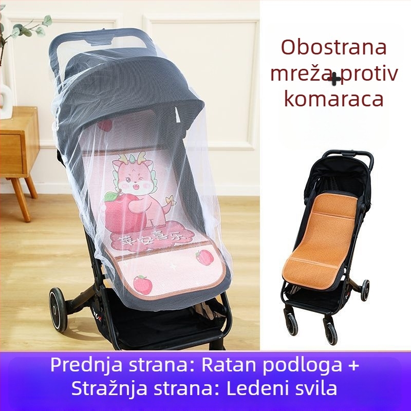 Ljetna prozračna podloga za dječje kolica, univerzalna, dvostrana, s ice silk