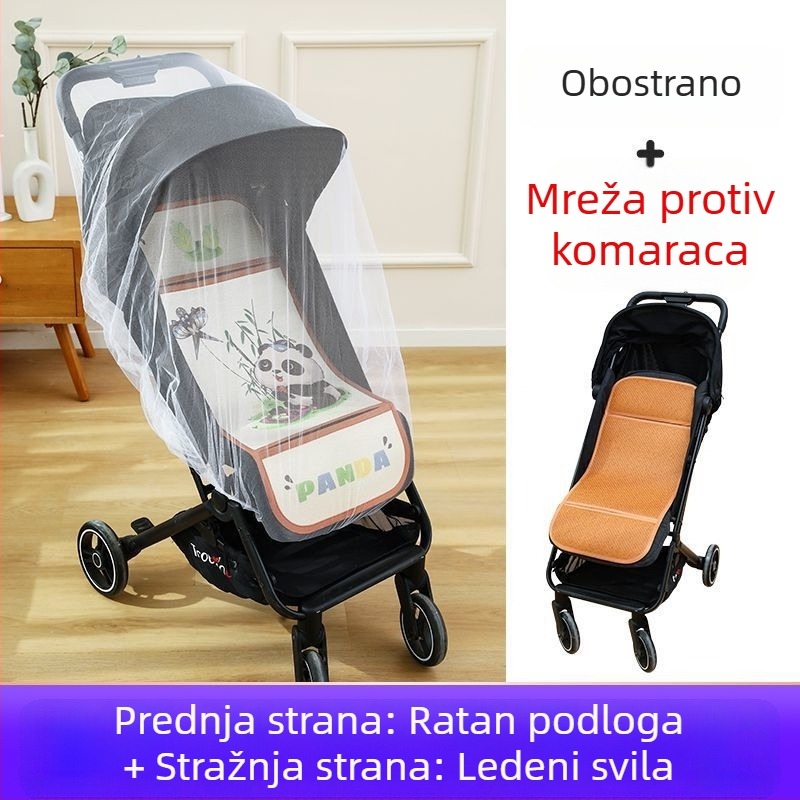 Ljetna prozračna podloga za dječje kolica, univerzalna, dvostrana, s ice silk