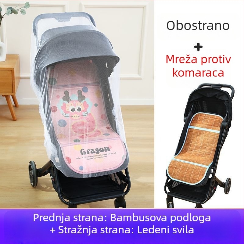 Ljetna prozračna podloga za dječje kolica, univerzalna, dvostrana, s ice silk