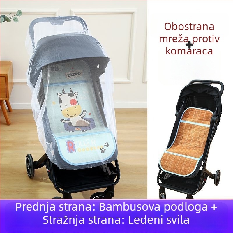 Ljetna prozračna podloga za dječje kolica, univerzalna, dvostrana, s ice silk