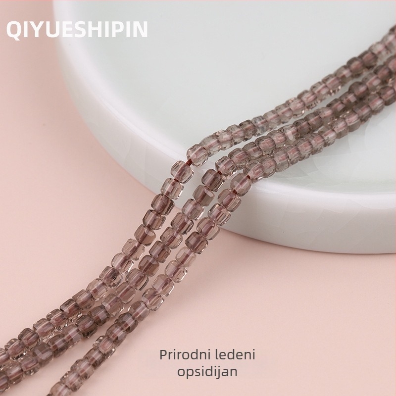 4 mm crne kristalne kubične perle za DIY