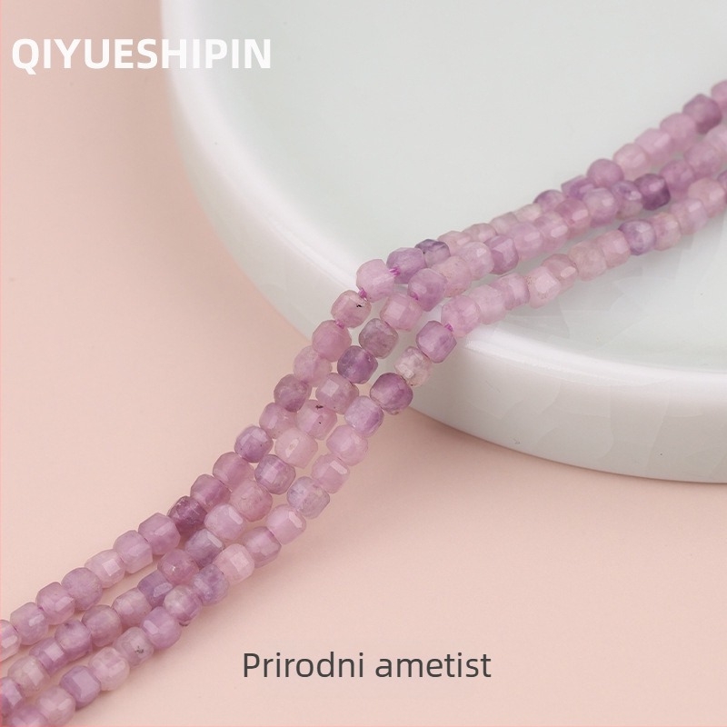 4 mm crne kristalne kubične perle za DIY