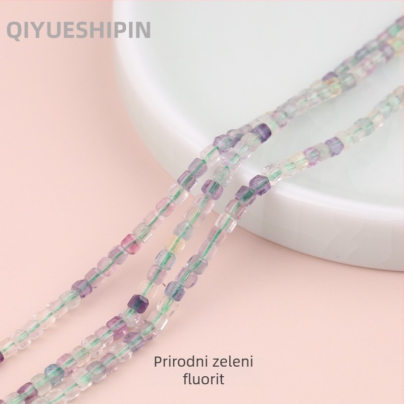 4 mm crne kristalne kubične perle za DIY