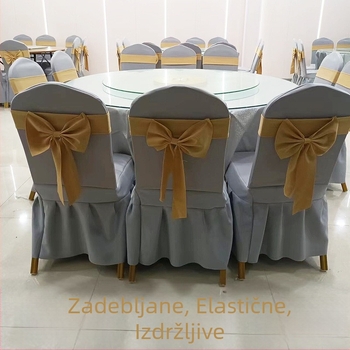 Izdržljivo elastično navlaka za stolice za bankete i sastanke, jednostavan moderan stil, drvene svadbene stolice s mašnicom