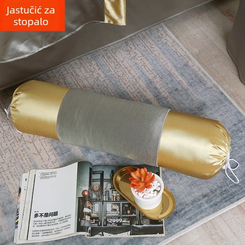 Produženi cilindrični jastuk za stopala u europskom stilu – uklonjiv i periv, punilo od svilenih vlakana, četverodijelni set
