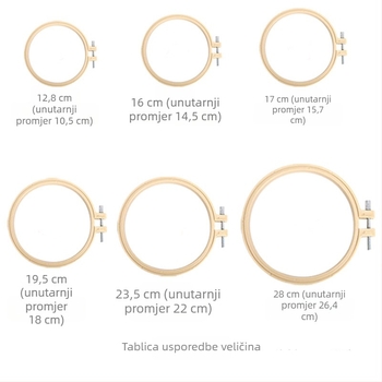 Obruč za križno šivanje - plastična podloga, platno 9 ct, nordijski stil, šivanje na platnu