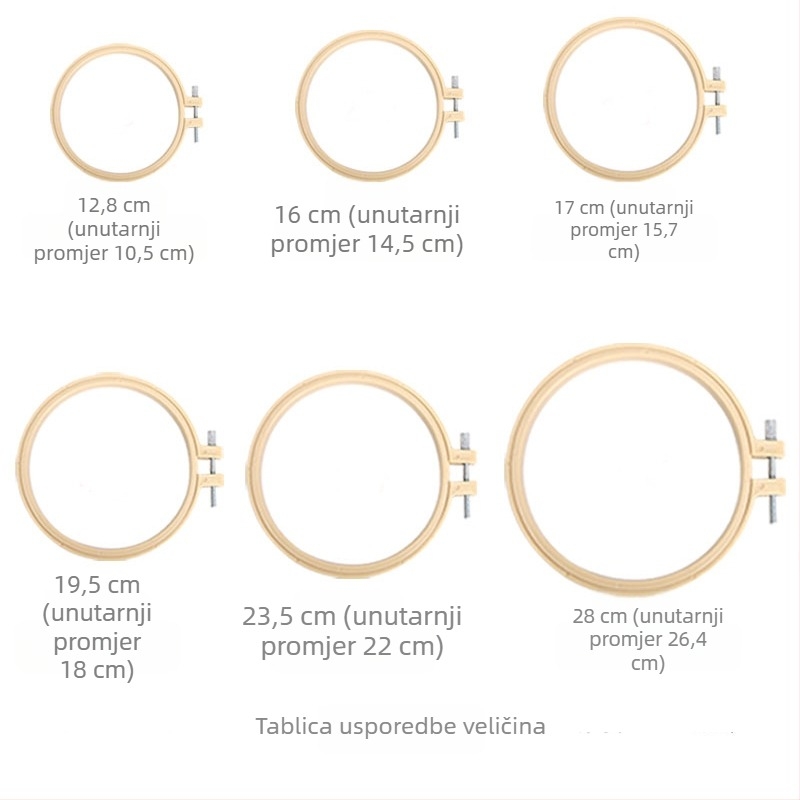 Obruč za križno šivanje - plastična podloga, platno 9 ct, nordijski stil, šivanje na platnu