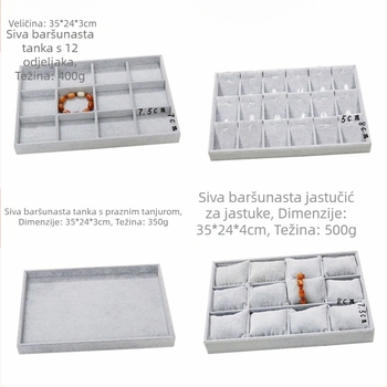 Metalna izložbena ploča za nakit s 12 pretinaca – prstenovi, ogrlice, narukvice i privjesci; umjetnički stil, podrijetlo: Jilin, proljeće 2025