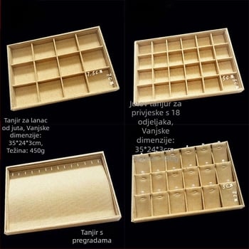 Metalna izložbena ploča za nakit s 12 pretinaca – prstenovi, ogrlice, narukvice i privjesci; umjetnički stil, podrijetlo: Jilin, proljeće 2025