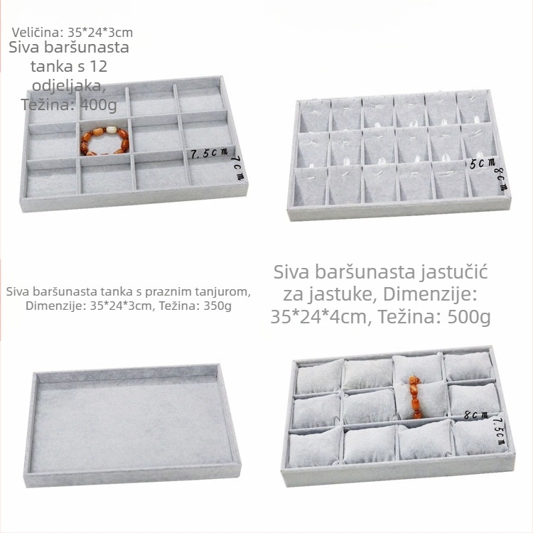 Metalna izložbena ploča za nakit s 12 pretinaca – prstenovi, ogrlice, narukvice i privjesci; umjetnički stil, podrijetlo: Jilin, proljeće 2025