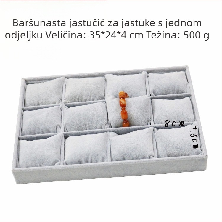 Metalna izložbena ploča za nakit s 12 pretinaca – prstenovi, ogrlice, narukvice i privjesci; umjetnički stil, podrijetlo: Jilin, proljeće 2025