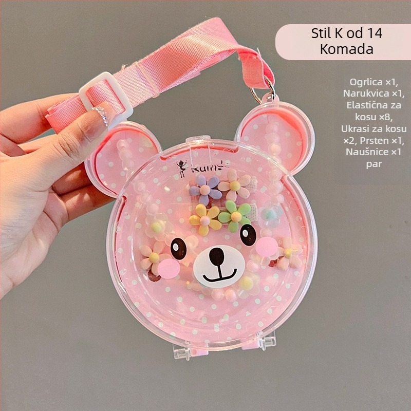 Dječji set nakita - ručno izrađeno, plast/smola, lanac s kuglicama, privjesak od legure, korejski stil, za uzrast 3-10 godina