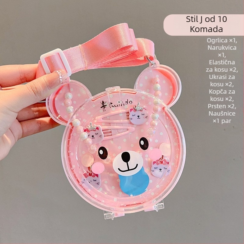 Dječji set nakita - ručno izrađeno, plast/smola, lanac s kuglicama, privjesak od legure, korejski stil, za uzrast 3-10 godina