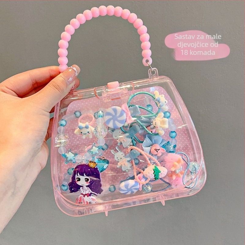 Dječji set nakita - ručno izrađeno, plast/smola, lanac s kuglicama, privjesak od legure, korejski stil, za uzrast 3-10 godina