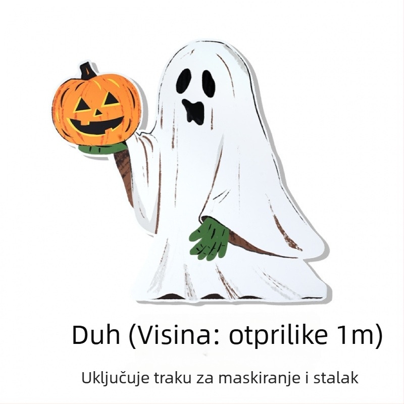 Halloween pozadinsko platno s temom bundeve, dekoracije za ulaz trgovine/bara – rekviziti za fotografiranje, materijal: svileno cvijeće