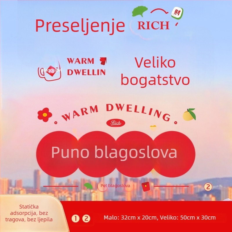 Staklene naljepnice za prozore za novi dom – elektrostaticke naljepnice, moderni minimalistički zrcalni zidni dekor za dnevni boravak