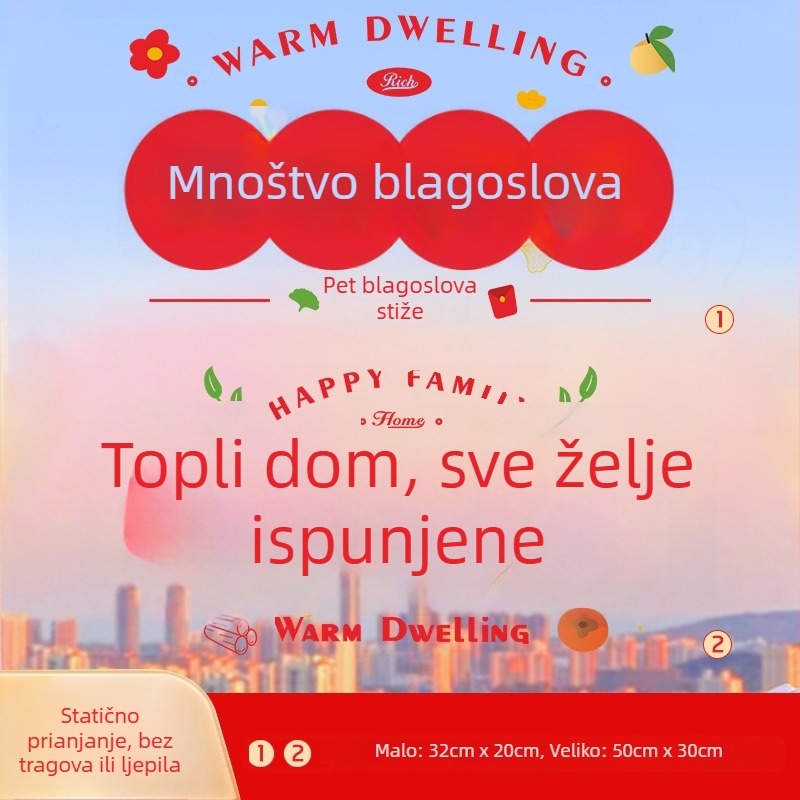 Staklene naljepnice za prozore za novi dom – elektrostaticke naljepnice, moderni minimalistički zrcalni zidni dekor za dnevni boravak