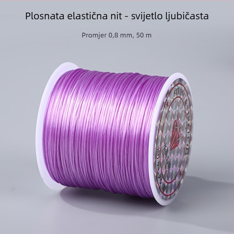 50 m šarene plosnate elastične vrpce 0,8 mm za narukvice i navlačenje perli, DIY elastični konac