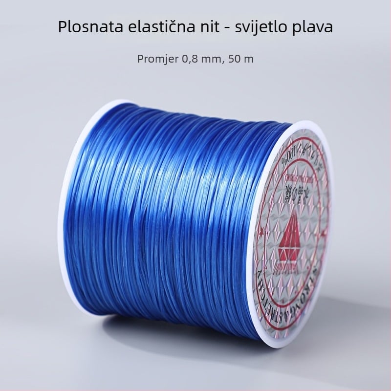 50 m šarene plosnate elastične vrpce 0,8 mm za narukvice i navlačenje perli, DIY elastični konac