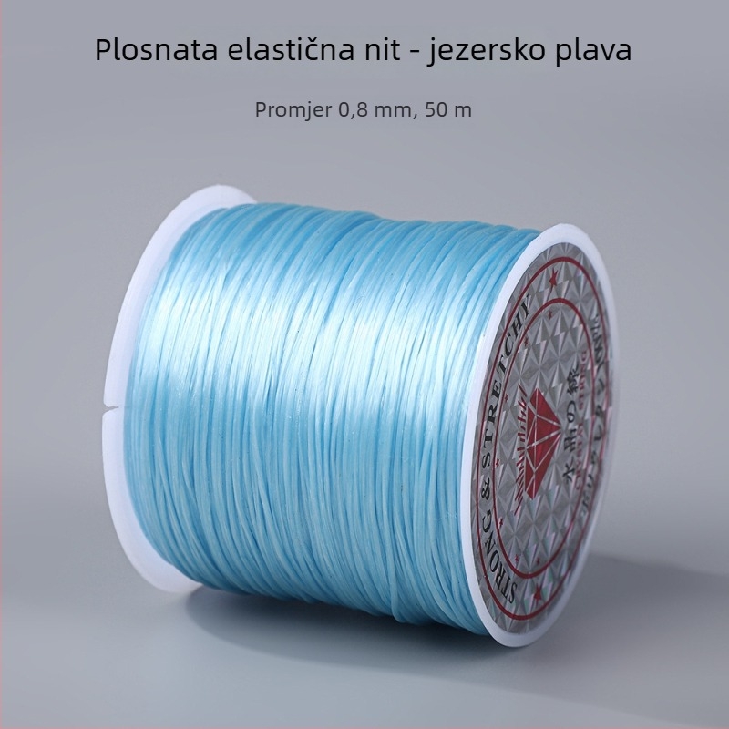 50 m šarene plosnate elastične vrpce 0,8 mm za narukvice i navlačenje perli, DIY elastični konac