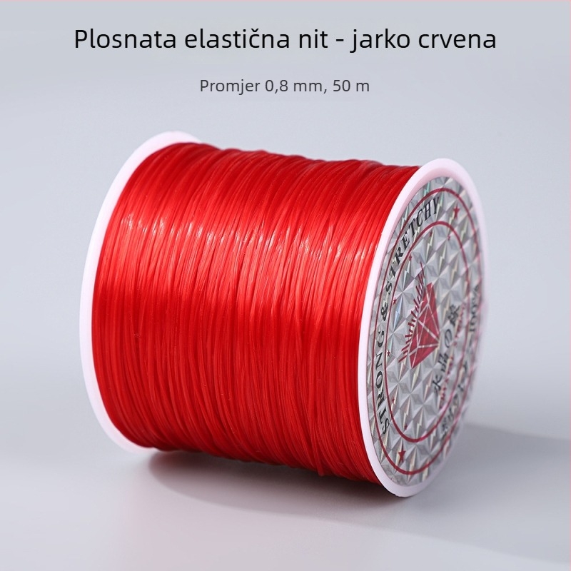 50 m šarene plosnate elastične vrpce 0,8 mm za narukvice i navlačenje perli, DIY elastični konac
