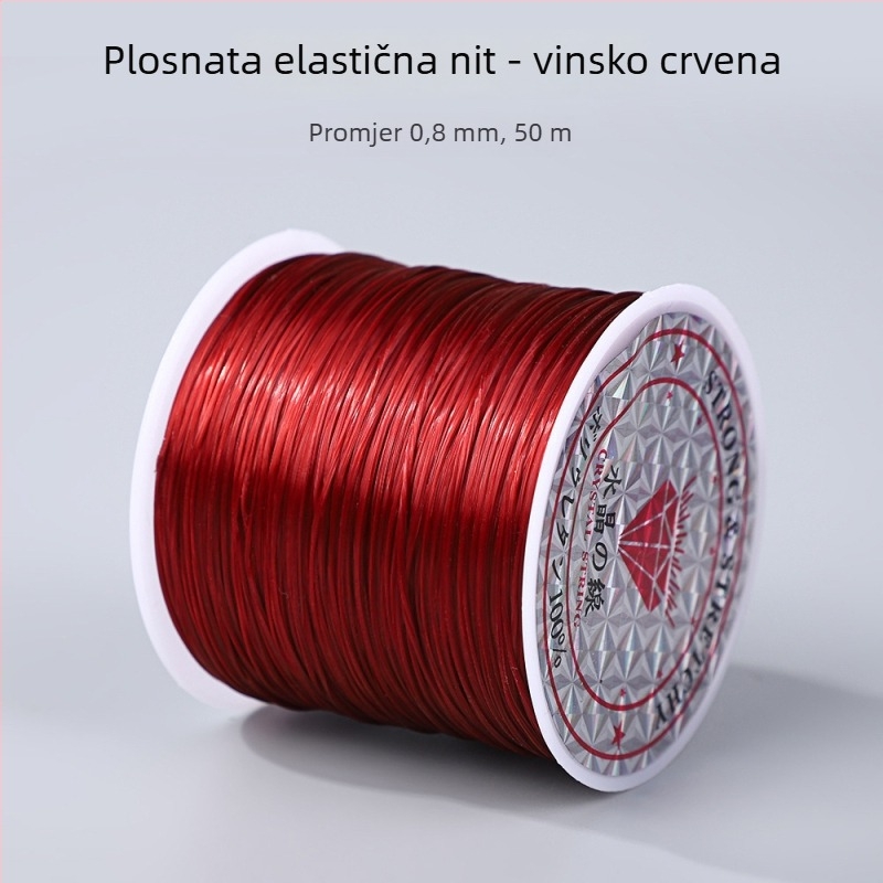 50 m šarene plosnate elastične vrpce 0,8 mm za narukvice i navlačenje perli, DIY elastični konac