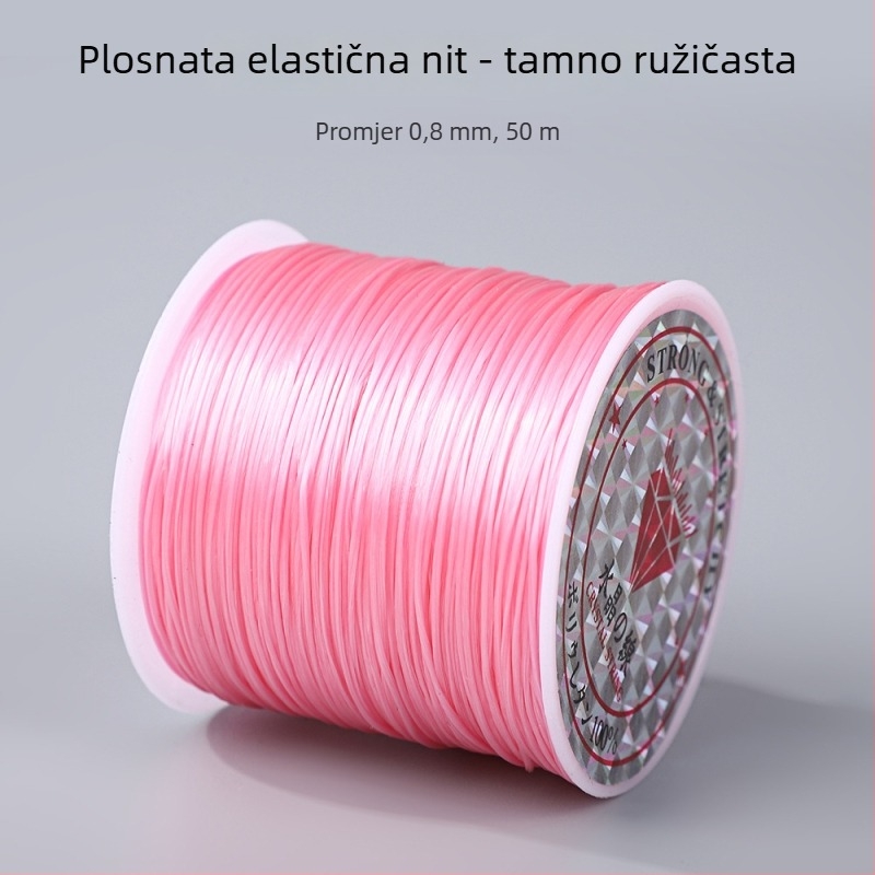 50 m šarene plosnate elastične vrpce 0,8 mm za narukvice i navlačenje perli, DIY elastični konac