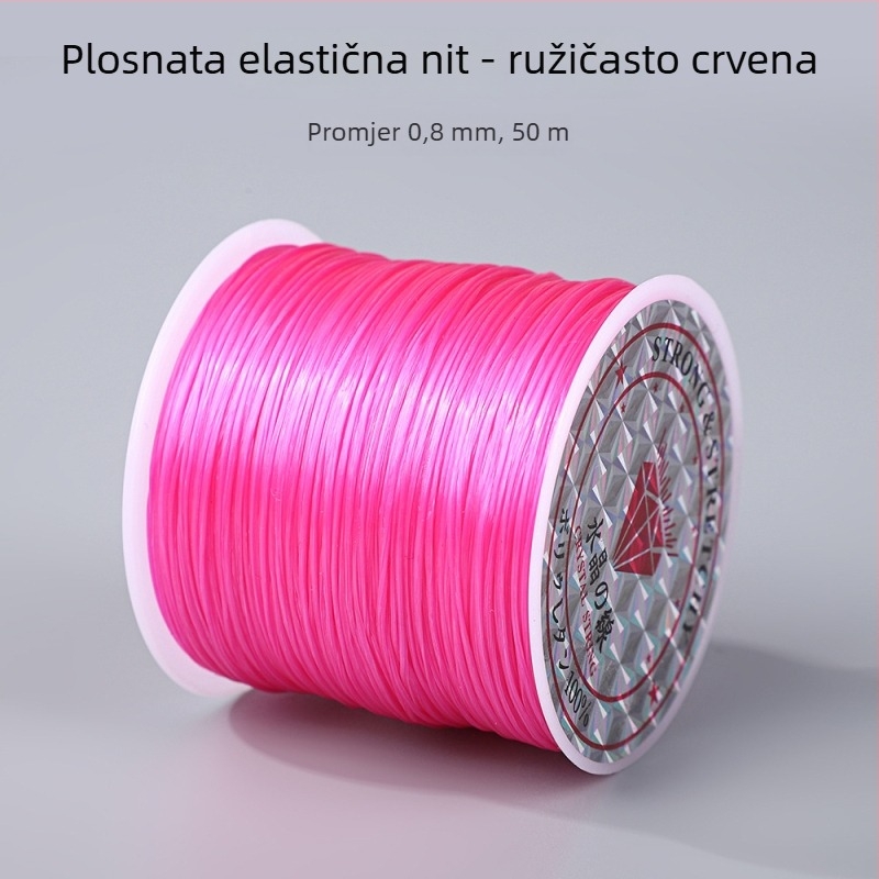 50 m šarene plosnate elastične vrpce 0,8 mm za narukvice i navlačenje perli, DIY elastični konac