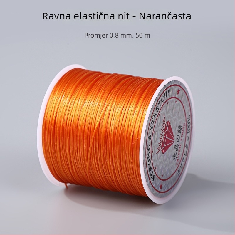 50 m šarene plosnate elastične vrpce 0,8 mm za narukvice i navlačenje perli, DIY elastični konac