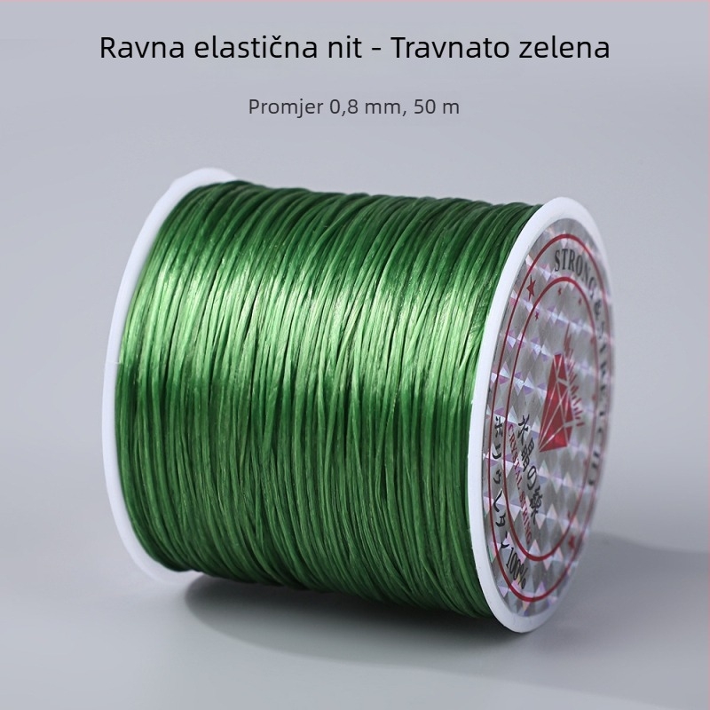 50 m šarene plosnate elastične vrpce 0,8 mm za narukvice i navlačenje perli, DIY elastični konac