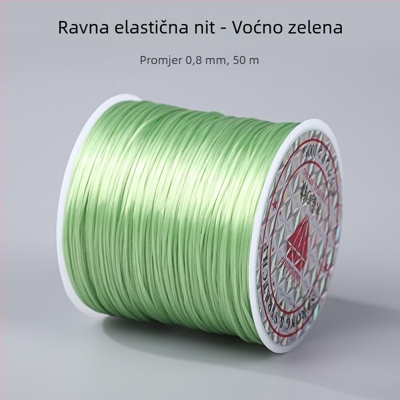 50 m šarene plosnate elastične vrpce 0,8 mm za narukvice i navlačenje perli, DIY elastični konac