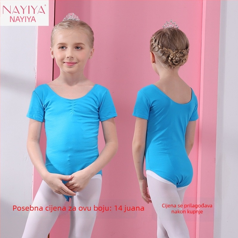Dječji ljetni pamučni latino plesni dres za vježbanje i baletne ispite