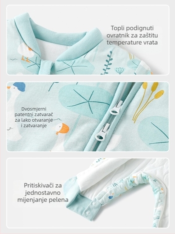 Spavaći vreć za djecu s podijeljenim nogama, debele za jesen i zimu, sve sezone, s konstantnom temperaturom