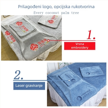 Ručnik za masažni stol s rupom, mikrovlakno 100D, težina iznad 200 g, šivanje, mogućnost prilagodbe
