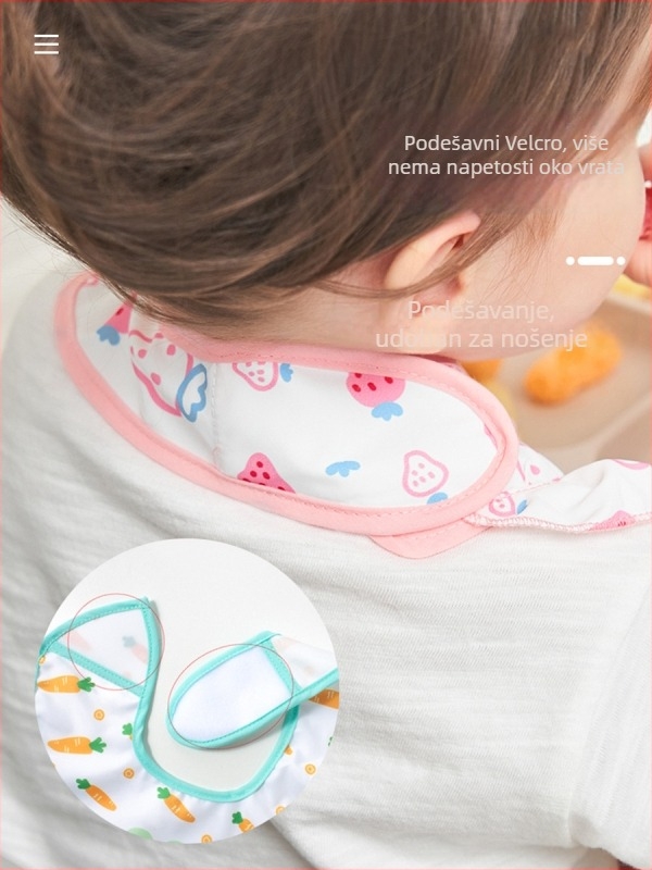 Dječji hranilni šal – vodootporan i otporan na prljavštinu, silikon za hranu, poliester, karikaturni uzorak, za dojenčad i malu djecu (0–3 godine)