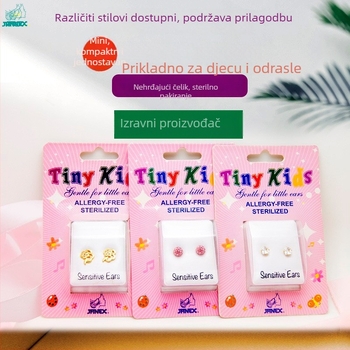 Naušnice od nehrđajućeg čelika, geometrijski oblik, 925 srebrni postovi, korejski stil, za djecu