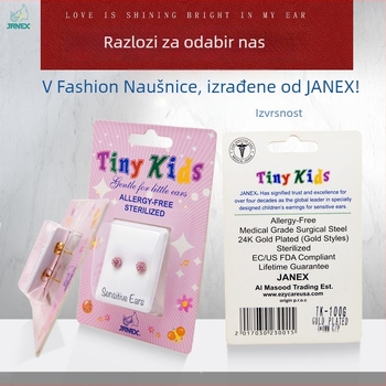 Naušnice od nehrđajućeg čelika, geometrijski oblik, 925 srebrni postovi, korejski stil, za djecu