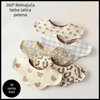 Trostruki sloj dvostrani dječji salivni ubrus s motivom latice cvijeća, upijajući, za hranjenje