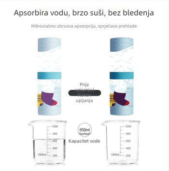 Dječji kapuljačasti ručnik za kupanje – mikrovlakno, 200–300 g, 16 vlakana, otisnuto