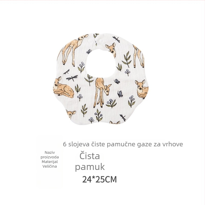 Kangobaby dječji slinčić, 95% čista pamuk, upijajući, unisex, za dojenčad 0–3 godine, uzorci: životinje, crtani likovi, cvijeće