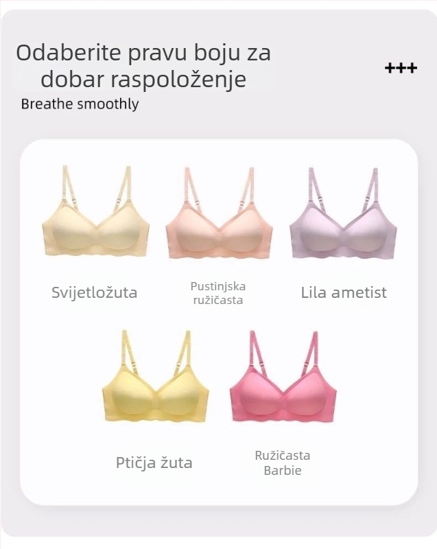 Bežični grudnjak s košaricama 3/4, najlon materijal, stražnje kopčanje s četiri reda