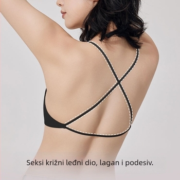 344# Besprugim grudnjak bez leđa s push-up efektom za mali broj grudi, tanke naramenice, bez metalnih prstenova