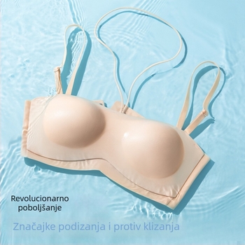 Sutien bandeau bez naramenica, nevidljivi za žene s malim grudima, push-up, protuklizni, halterneck