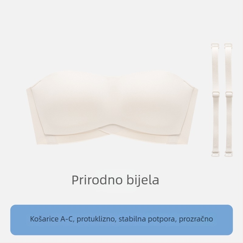 Sutien bandeau bez naramenica, nevidljivi za žene s malim grudima, push-up, protuklizni, halterneck