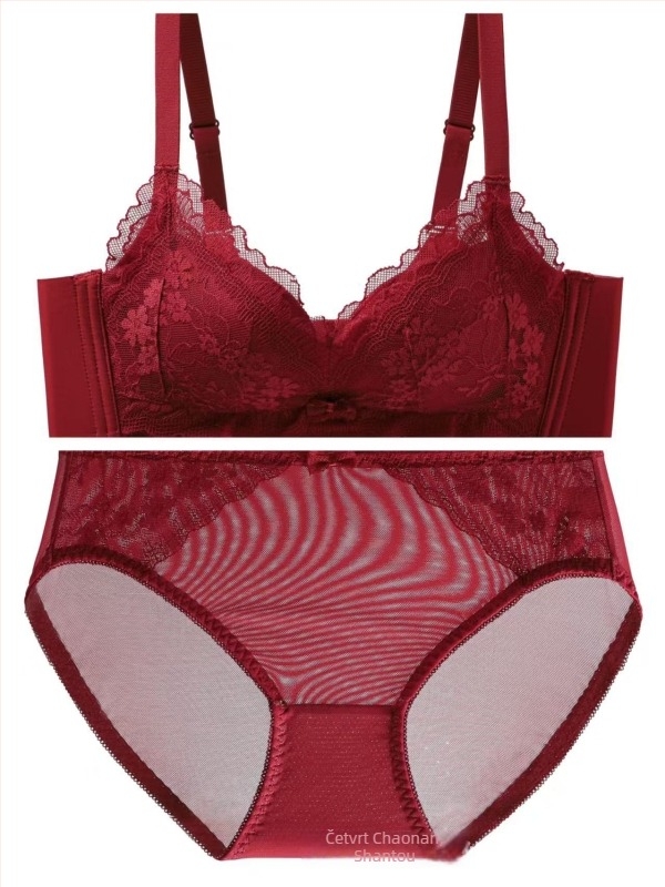 Cipkasti bezkostni grudnjak set, 3/4 košarica, podstava od svile mulberry, stražnje kopčanje s tri reda