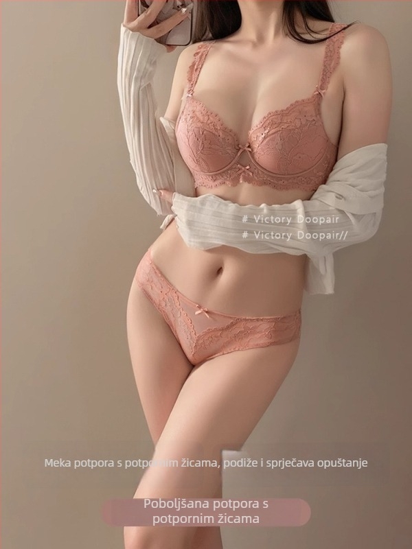 Ženski set donjeg rublja s push-upom za male grudi, lagani ljetni stil, vizualno smanjuje grudi.