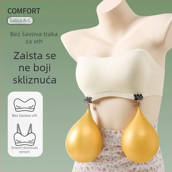 Mi Tingxuan Bezrameni grudnjak-tip camisole, najlon glavni materijal, podstava od spandeksa, puni košarica, srednji oblik košarice, stražnje zatvaranje s tri reda kukica