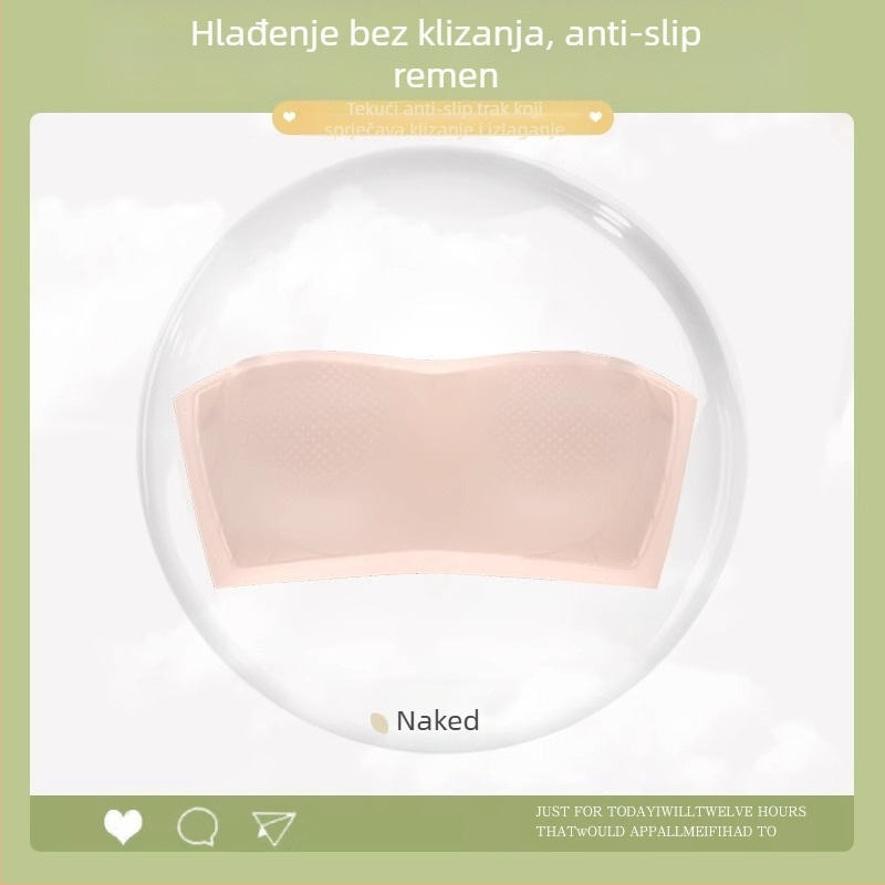 Mi Tingxuan Bezrameni grudnjak-tip camisole, najlon glavni materijal, podstava od spandeksa, puni košarica, srednji oblik košarice, stražnje zatvaranje s tri reda kukica